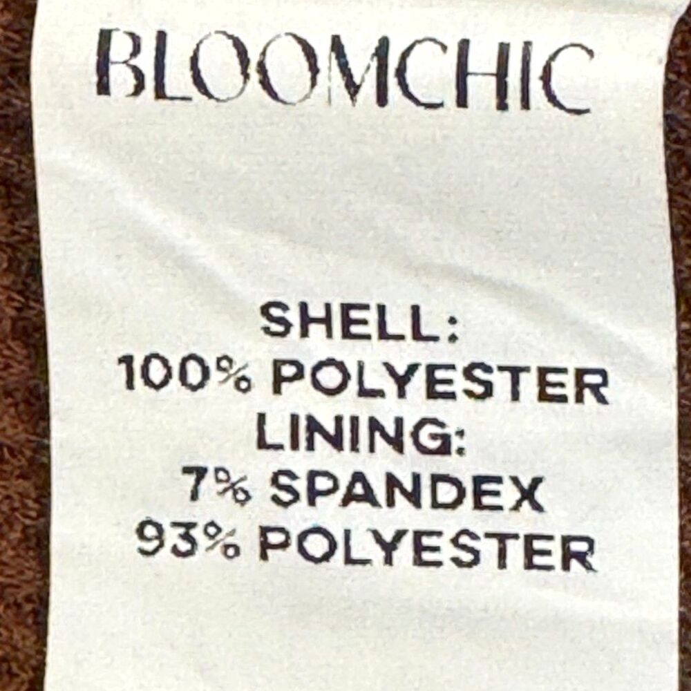 BloomChic Women's Brown Waffle Knit Blouse Floral Embroidery Size 12 - Picture 8 of 9